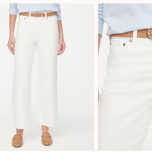 Women's JCrew White Wide-Leg Crop Jeans
